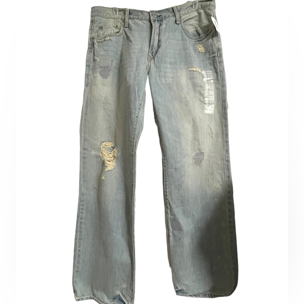 New with tags, Men’s Aeropostale Essex straight, faded, ripped jeans Sz 36/32